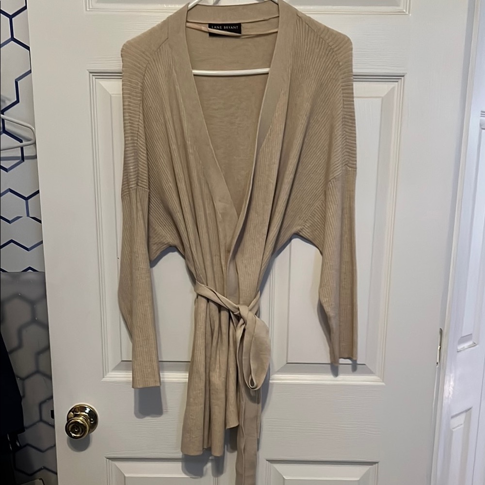 Lane Bryant Beige Knit Cardigan Sweater 18/20